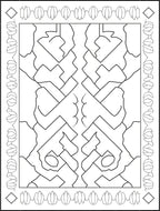 Abstract Black White Geometric Interlocking Shapes Rug