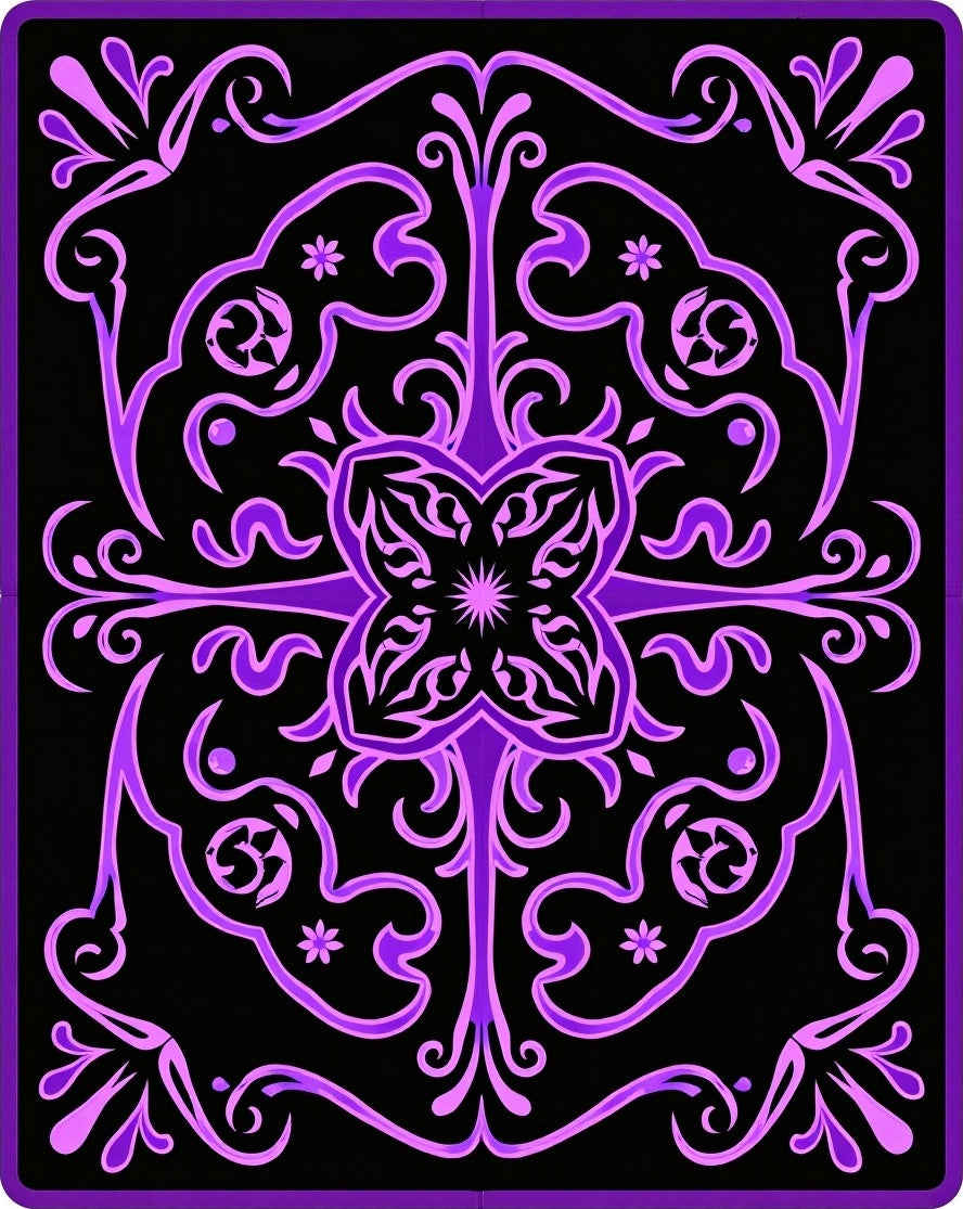 Vibrant Purple Ornamental Symmetry Rug