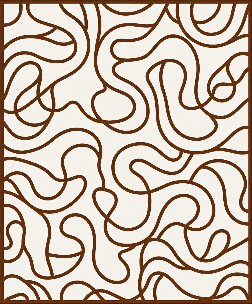 Brown Swirl Abstract Organic Rug