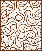 Brown Swirl Abstract Organic Rug