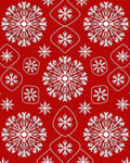 Crimson Snowflakes Medallion Arrangement Rug