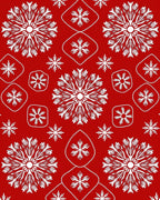 Crimson Snowflakes Medallion Arrangement Rug