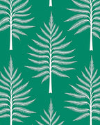 White Palm Tree Tropical Emerald Rug