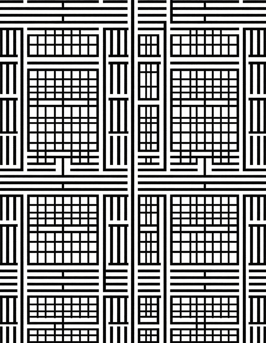 Black and White Geometric Lattice Rug