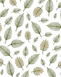 Green Beige Palm Leaf Repeating Pattern Rug