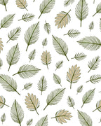 Green Beige Palm Leaf Repeating Pattern Rug
