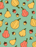 Whimsical Autumn Harvest Pear Squash Rug
