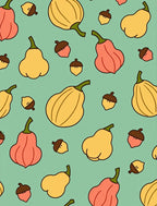Whimsical Autumn Harvest Pear Squash Rug