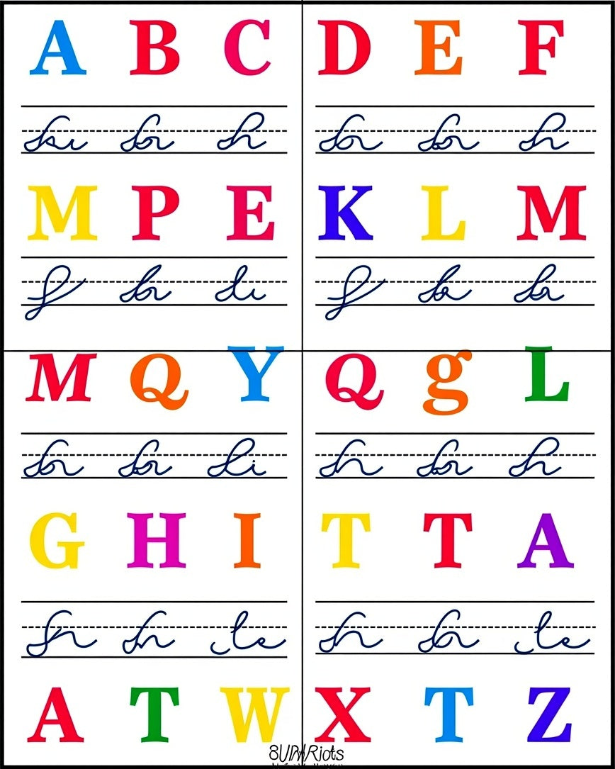 Colorful Alphabet Teaching Chart Rug