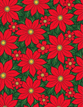 Vibrant Red Poinsettia Garland Rug