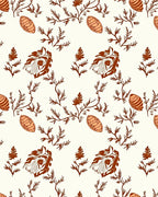 Rustic Terracotta Botanical Seed Pods Rug