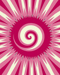 Radiant Pink Spiral Sunburst Rug