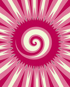 Radiant Pink Spiral Sunburst Rug