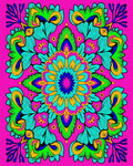 Vibrant Tropical Bloom Mandala Rug