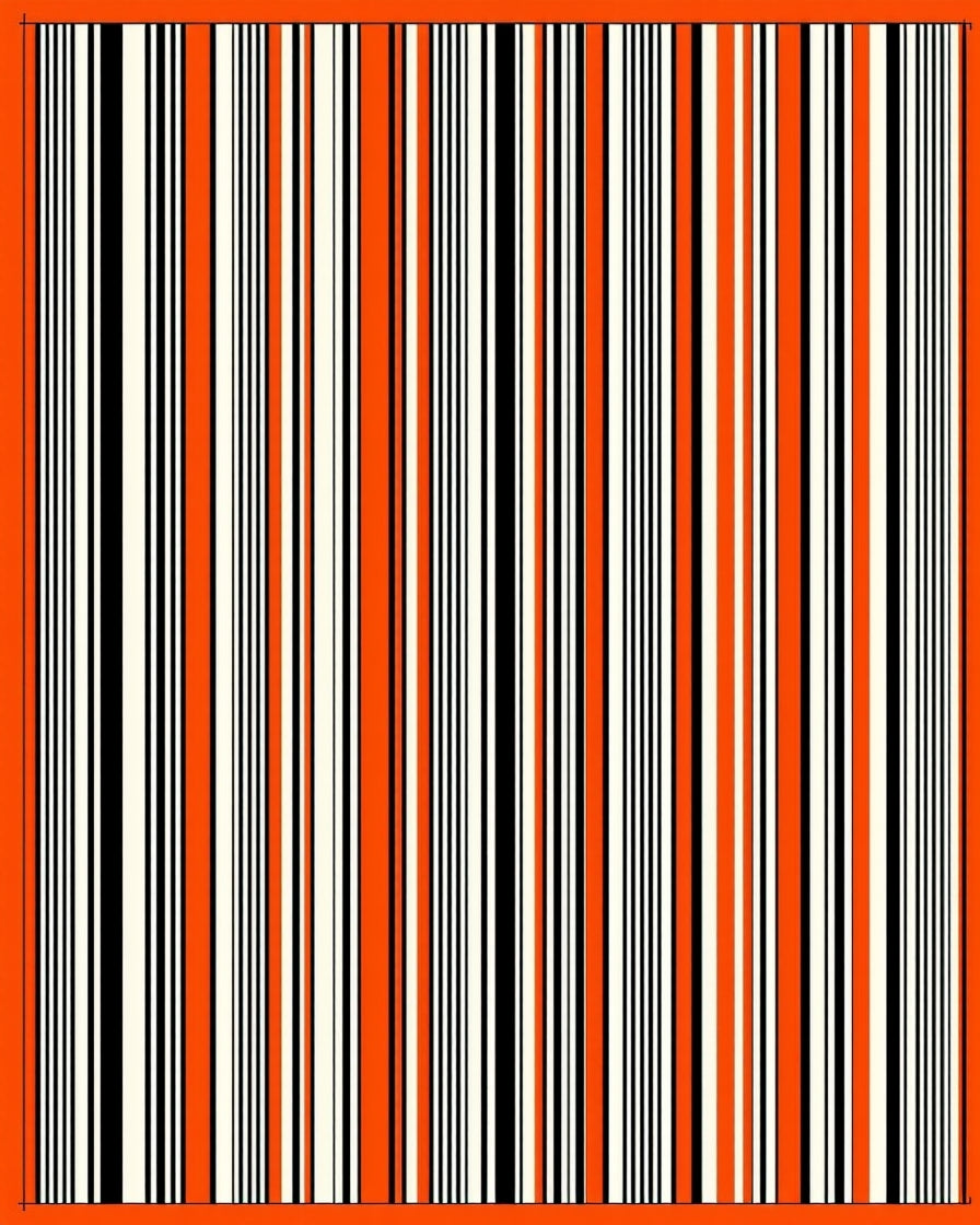 Retro Orange Black Stripe Rug