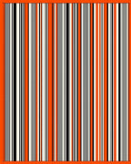 Retro Orange Black Stripe Rug