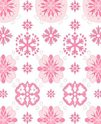 Feminine Pink Floral Medallion Arrangement Rug