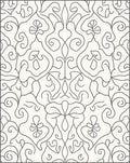 Classic Cream Charcoal Floral Damask Rug