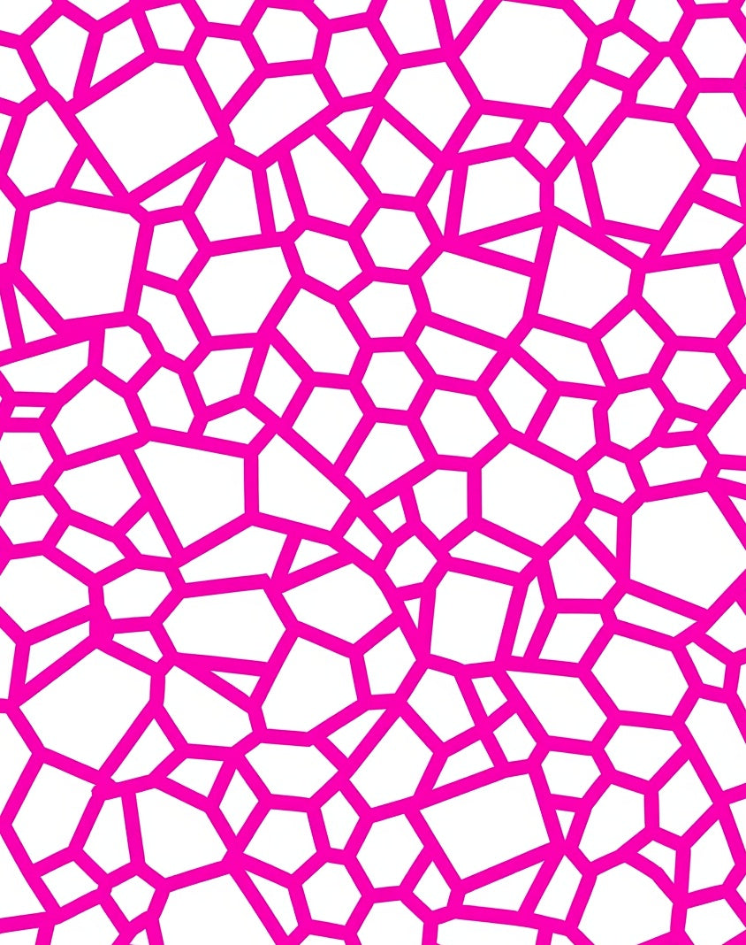 Bright Pink Geometric Organic Network Rug