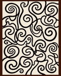 Cream Black Swirls Abstract Rug