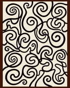 Cream Black Swirls Abstract Rug