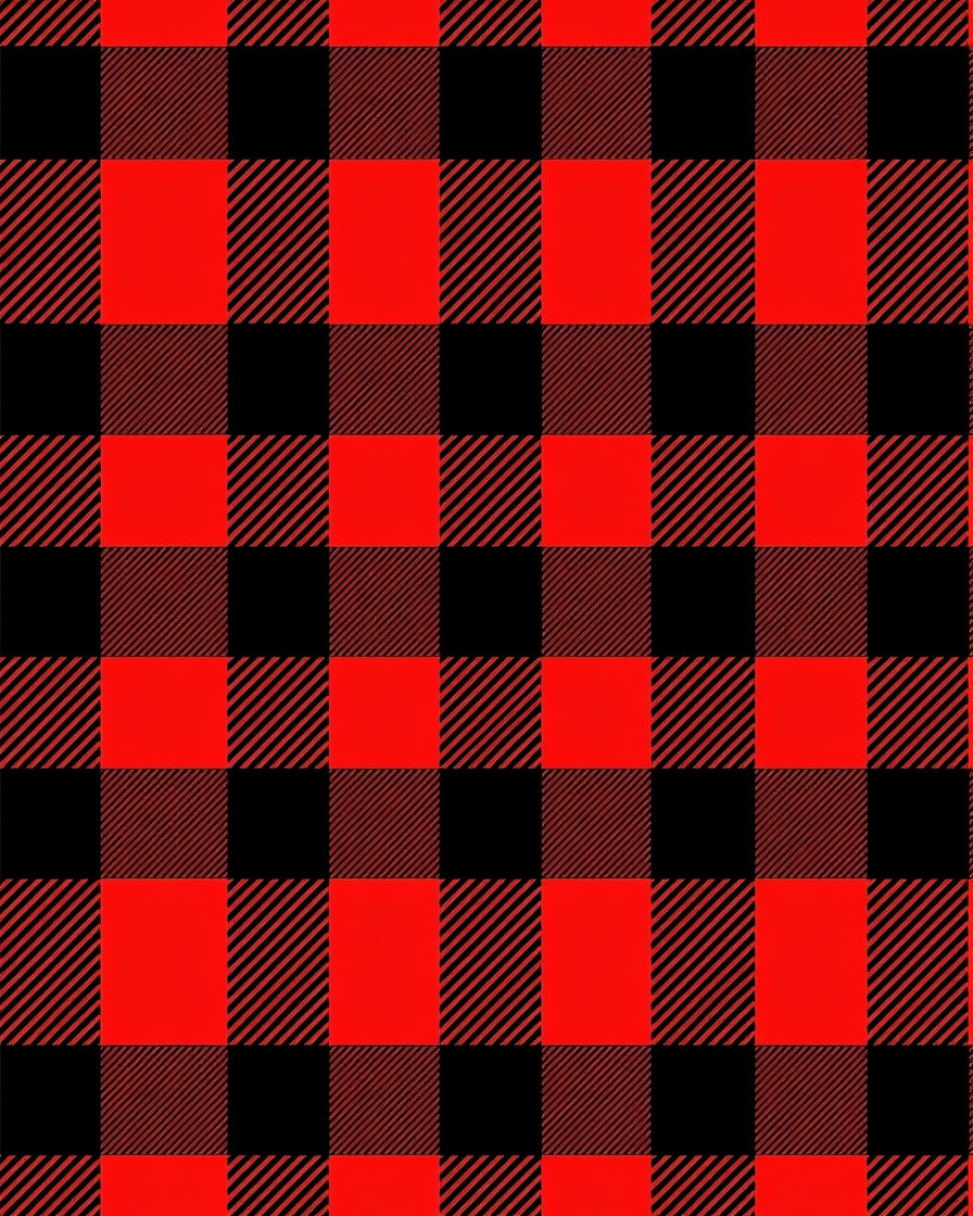 Crimson Black Plaid Checkered Rug