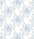 Delicate Petal Sketch Navy Blue Rug