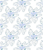Delicate Petal Sketch Navy Blue Rug