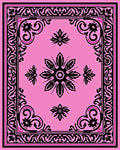 Bold Pink Floral Scroll Medallion Rug