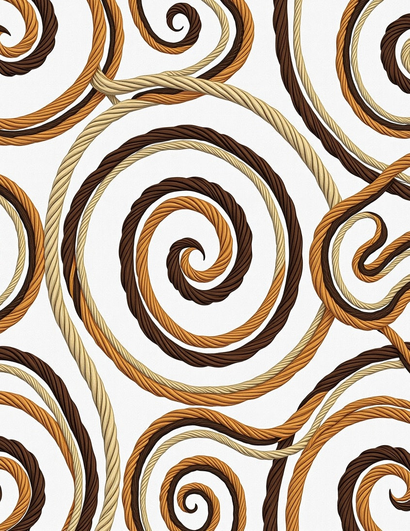 Earthy Tone Twisted Rope Swirls Rug