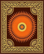 Crimson Sunburst Border Rug