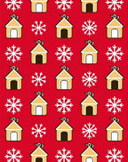 Gingerbread Houses Snowflake Repeat Red Rug