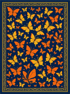 Orange Yellow Butterfly Garden Rug