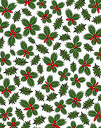 Green Holly Red Berry Christmas Rug