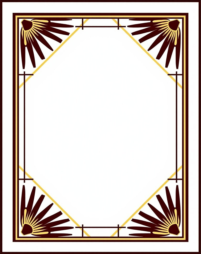 Art Deco Marigold Sunburst Border Rug