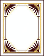 Art Deco Marigold Sunburst Border Rug