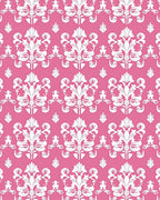 Pink floral damask classic repeat Rug