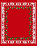 White Red Holly Border Rug