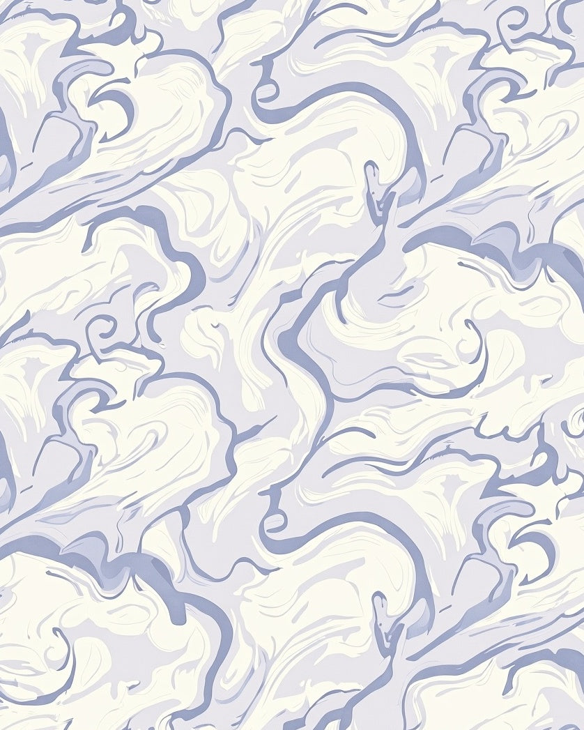 Pastel Swirl Abstract Marbling Rug