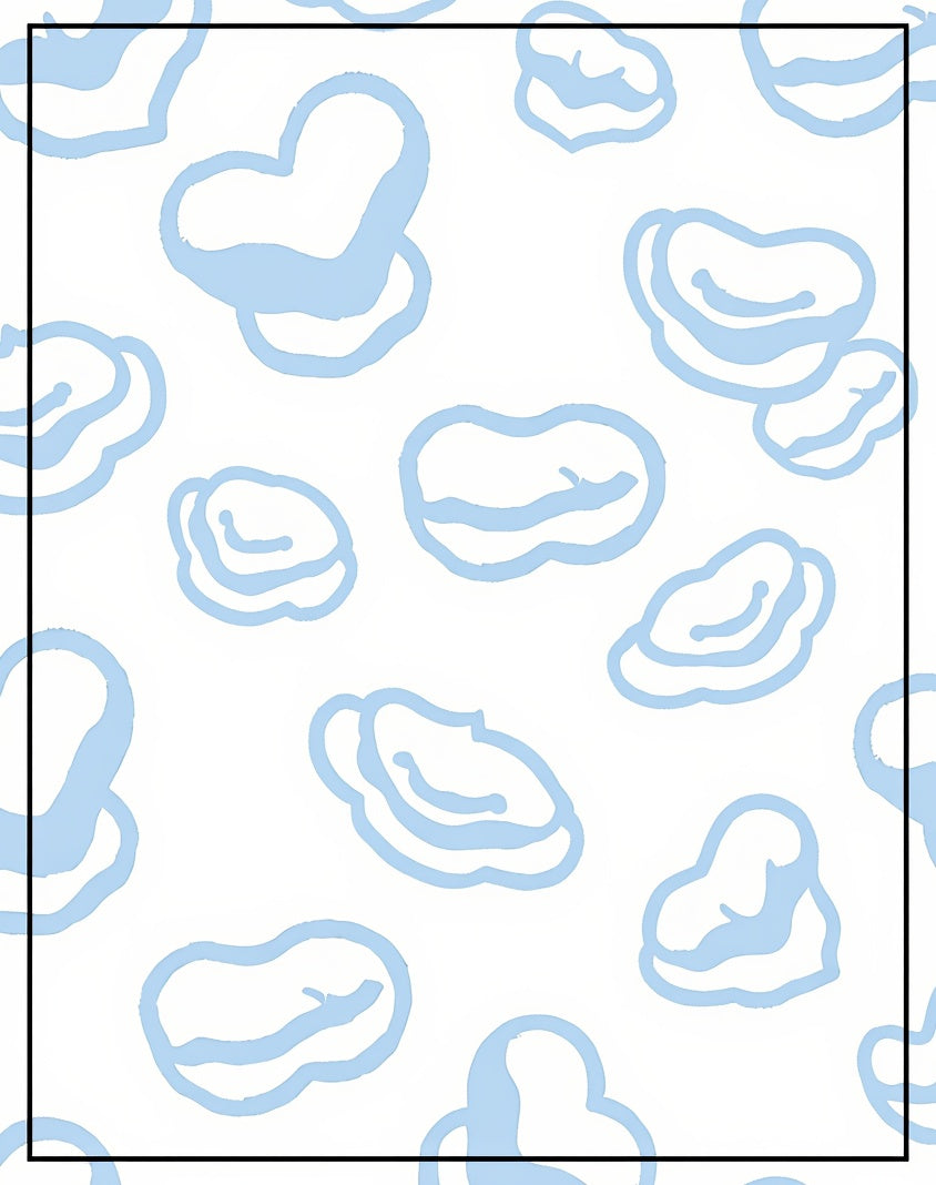 Baby Blue Abstract Cloud Arrangement Rug