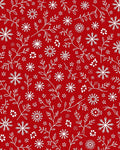 Red White Snowflake Botanical Trail Rug