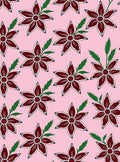 Dark Red Blooming Floral Accents Rug