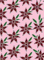 Dark Red Blooming Floral Accents Rug