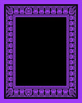 Bold Violet Art Deco Border Rug