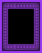Bold Violet Art Deco Border Rug