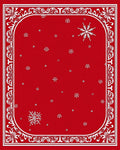 Crimson White Snowflake Border Rug