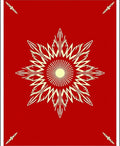 Crimson Sunburst Star Medallion Rug