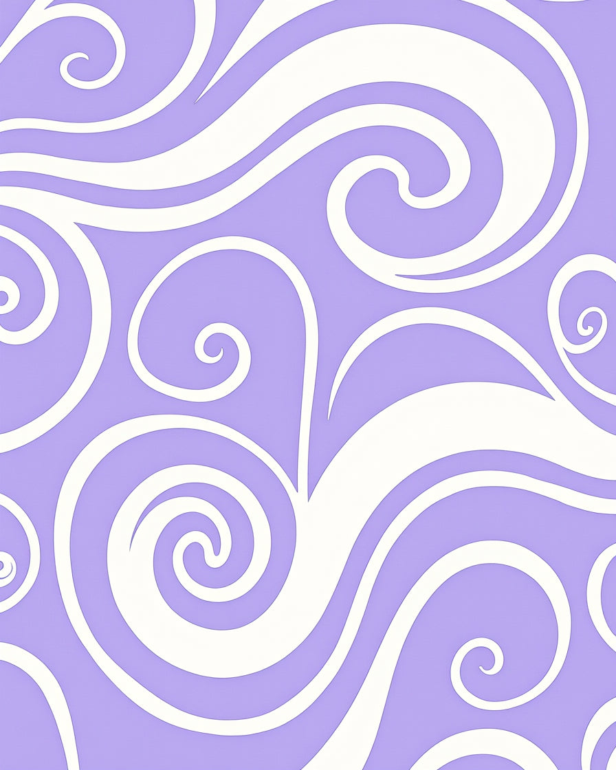 Lavender Cream Swirl Ribbon Rug