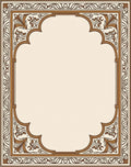 Ornate Brown Arabesque Archway Frame Rug