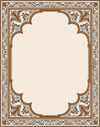 Ornate Brown Arabesque Archway Frame Rug